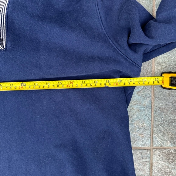 Lands End Serious Sweats Henley Hoodie Women's Large Blue Pullover Sweatshirt - Picture 5 of 6